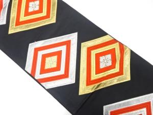 アンティーク　花菱模様織り出し袋帯（着用可）